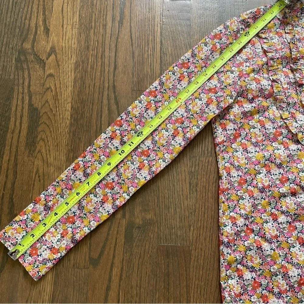 J.Crew Band-collar Ruffle-front shirt in Liberty® Libby Floral Small